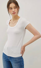 Nao Off White Ultra Soft Basic Scoop Neck Baby Tee