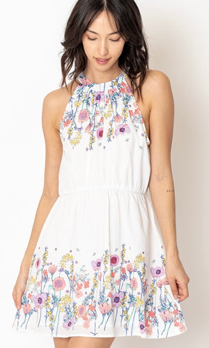 Mateo Floral Sleeveless Mini Dress