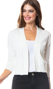 Mable White Open Bolero Knit Cardigan