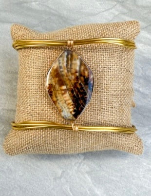 Desert Stone Wire Cuff Bracelet