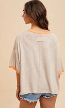 Farah Linen Blend Striped Contrast Tee