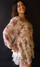 Elijah Floral Print and Lace Mix Long Sleeve Mini Dress