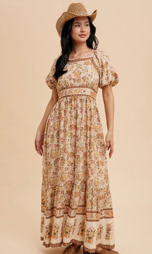 Finn Border Print Maxi Dress