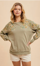 Carson Dusty Olive Embroidered French Terry Pullover