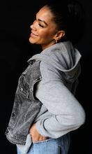 Martha Denim Contrast Twofer Hoodie Jacket