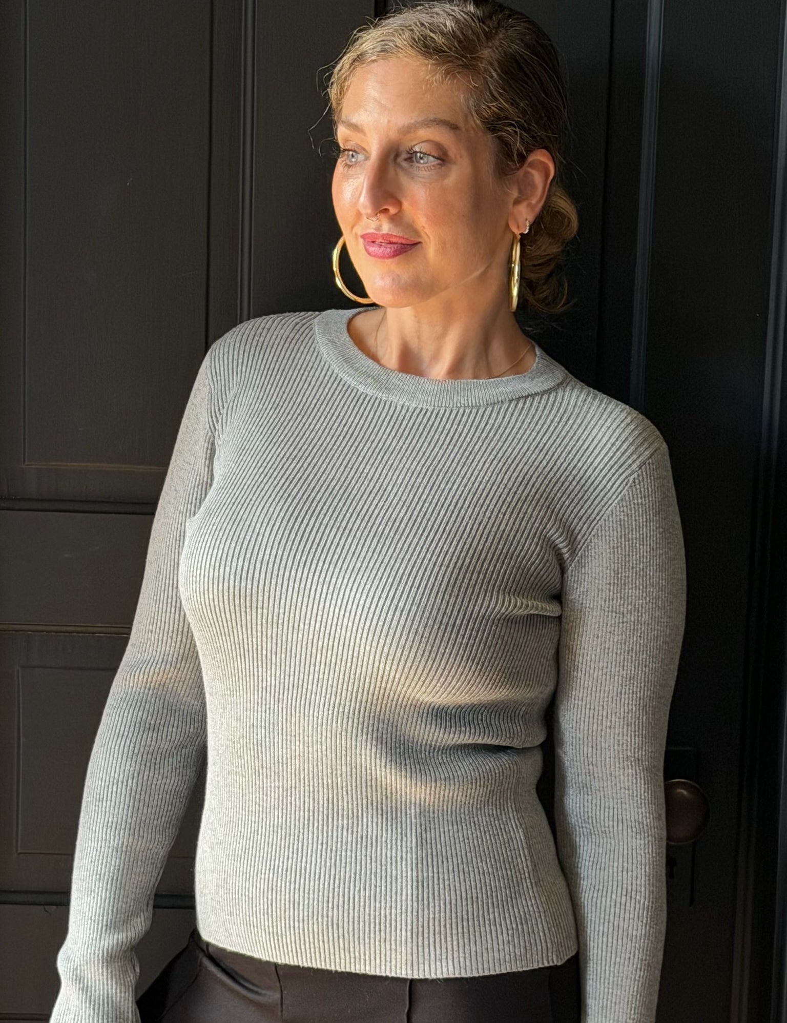 Marlow Classic Crewneck Long Sleeve Rib Sweater