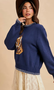 Jenna Horse Motif Knitted Sweater