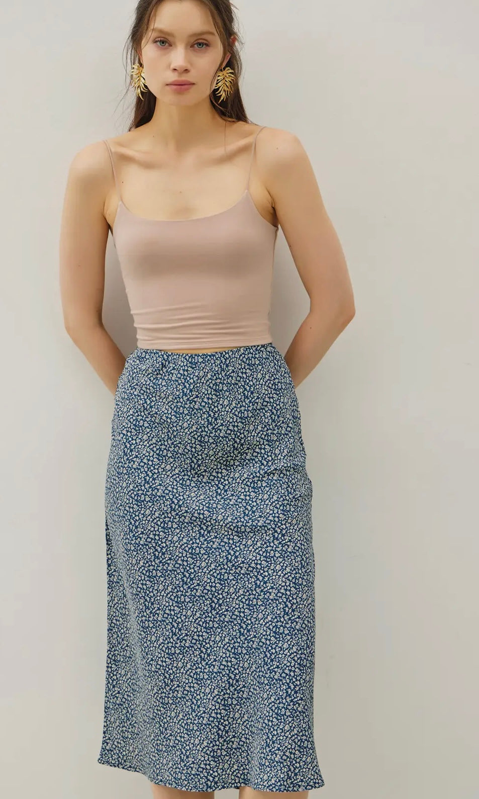 Brooklyn Teal Floral Print Skirt