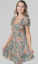 Journee V Neck Smocked Bodice Short Sleeve Dress