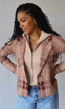 Max Plaid Print Twofer Sweater Jacket
