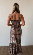 Oak V Neck Hi Lo Printed Midi Dress