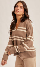 Millie Notch Neck Striped Sweater