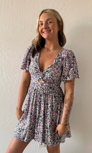 Olsen Floral Front Cut Out Mini Dress