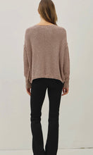 Lainey Mocha Chunky Cable Knit Sweater w/ Dropped Shoulder