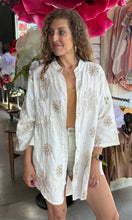 Mira Oversized Embroidered Button Down Top