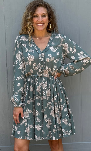 McKayla Ruffle Neck Tie Side Mini Dress