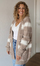 Maggie Striped Open Sweater Cardigan