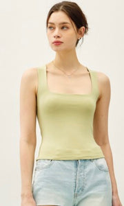 Gremio Ultra Soft Double Lined Square Neck Tank