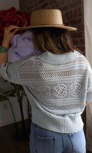 Kade Crochet Short Sleeve Sweater Polo Top