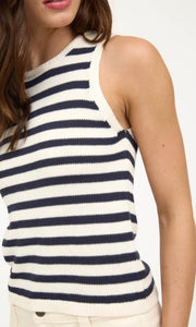 Gambi Navy Stripe Sweater Cropped Tank Top