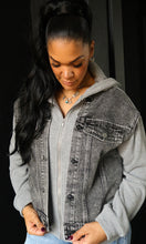 Martha Denim Contrast Twofer Hoodie Jacket