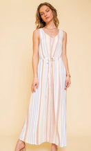 Asta Blue Multi Stripe Drawstring Waist Maxi Dress