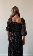 Oleen V Neck Twist Front Sheer Godet Maxi Dress