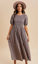 Linna Stone Smocked Cotton Floral Maxi Dress