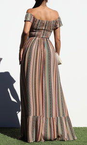James Off Shoulder Woven Maxi Dress