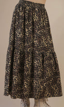 Mackenzie Mocha Button Down Printed Midi Skirt