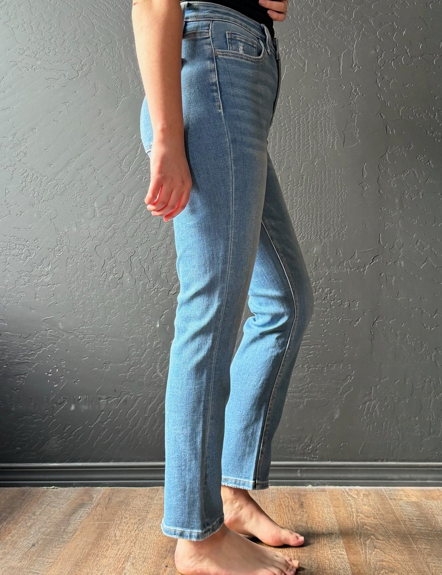 Uriel High Rise Slim Straight Jeans