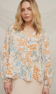 Kardash V Neck Button Down Long Sleeve