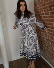 Selene Button Down Long Sleeve Midi Dress