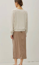 Nyla Oatmeal Soft Relaxed Fit Raglan Sleeve Basic Knit Top