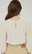 Lylah Cream Floral Embroidered Yoke 3/4 Sleeve Blouse