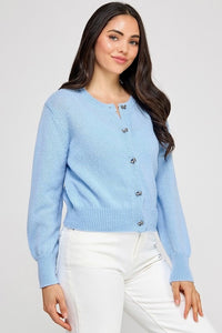 Margot Knitted Cardigan with Bow Detail Buttons