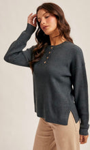 Maddy Teal Waffle Sweater Knit Top