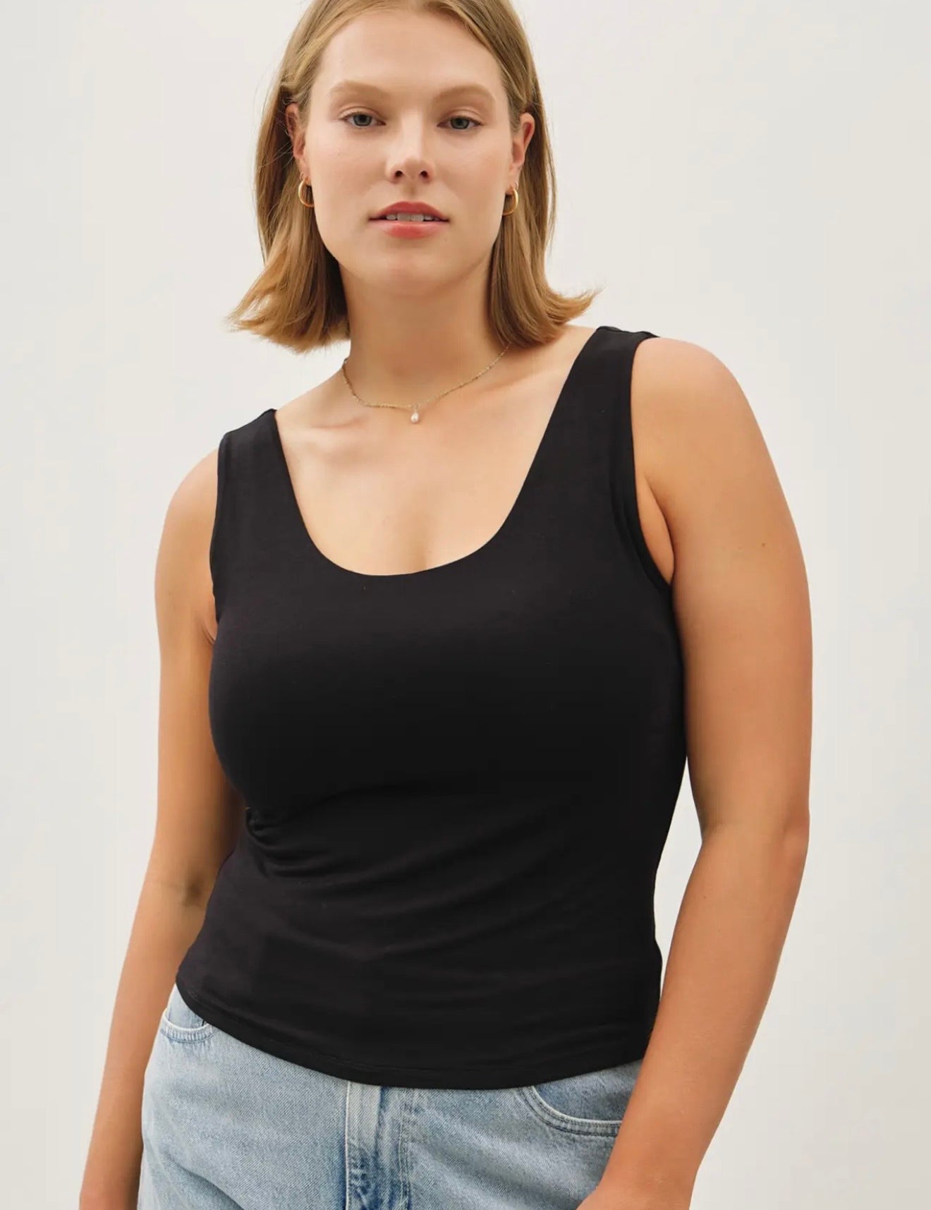 Brooke Plus Size Basic V Neck Tank