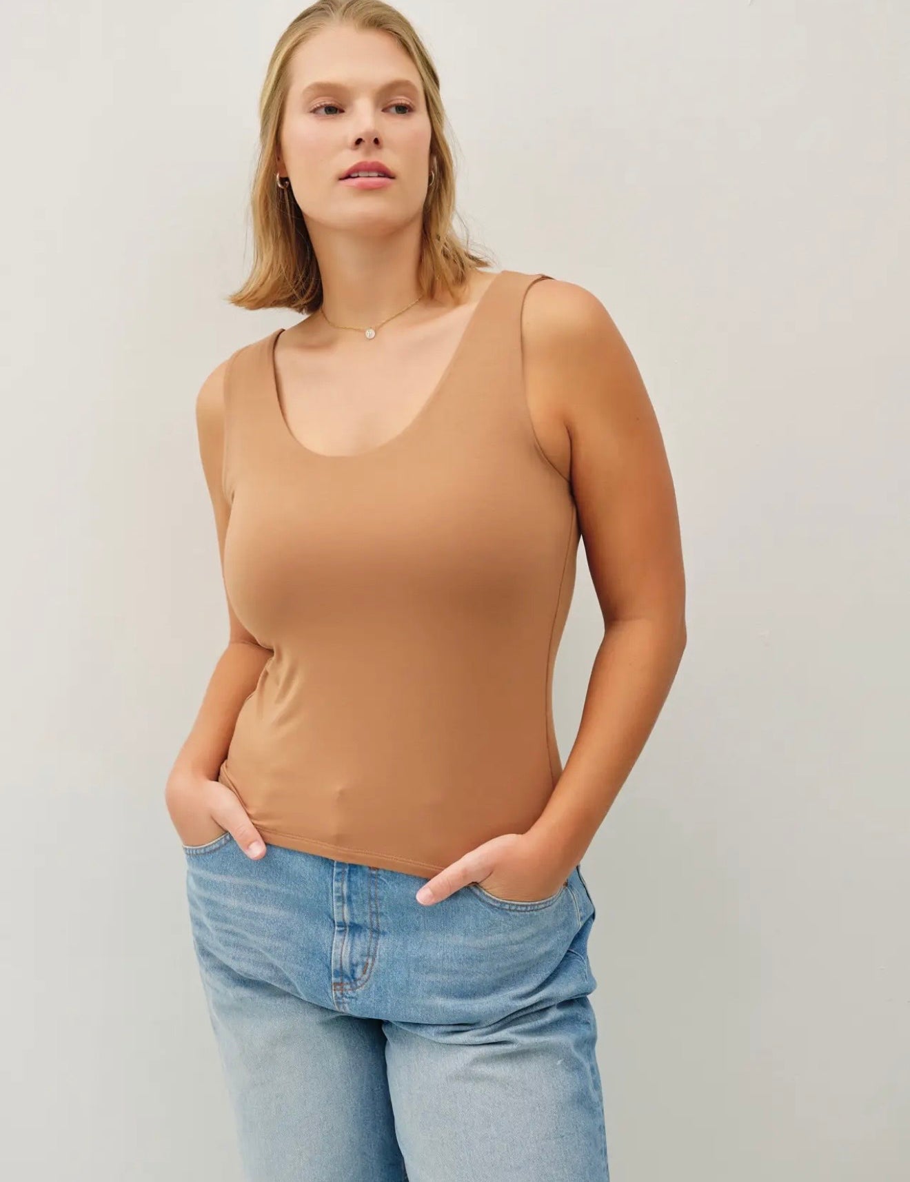 Gaxton Plus Soft Core Basic Scoop Neck Tank