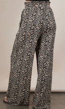 Maeve Mocha Leopard Print & Solid Wide Leg Pleated Pants