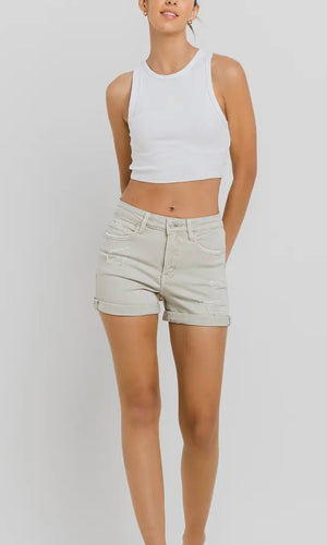 Eben High Rise Double Cuffed Shorts