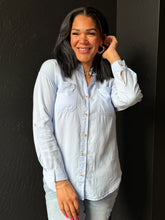 Urvi Sky Blue Soft-Washed Tencel Oversized Shirt