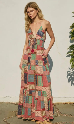 Salem Halter Open Back Maxi Dress