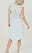 Ginny Embroidered Belted Denim Dress