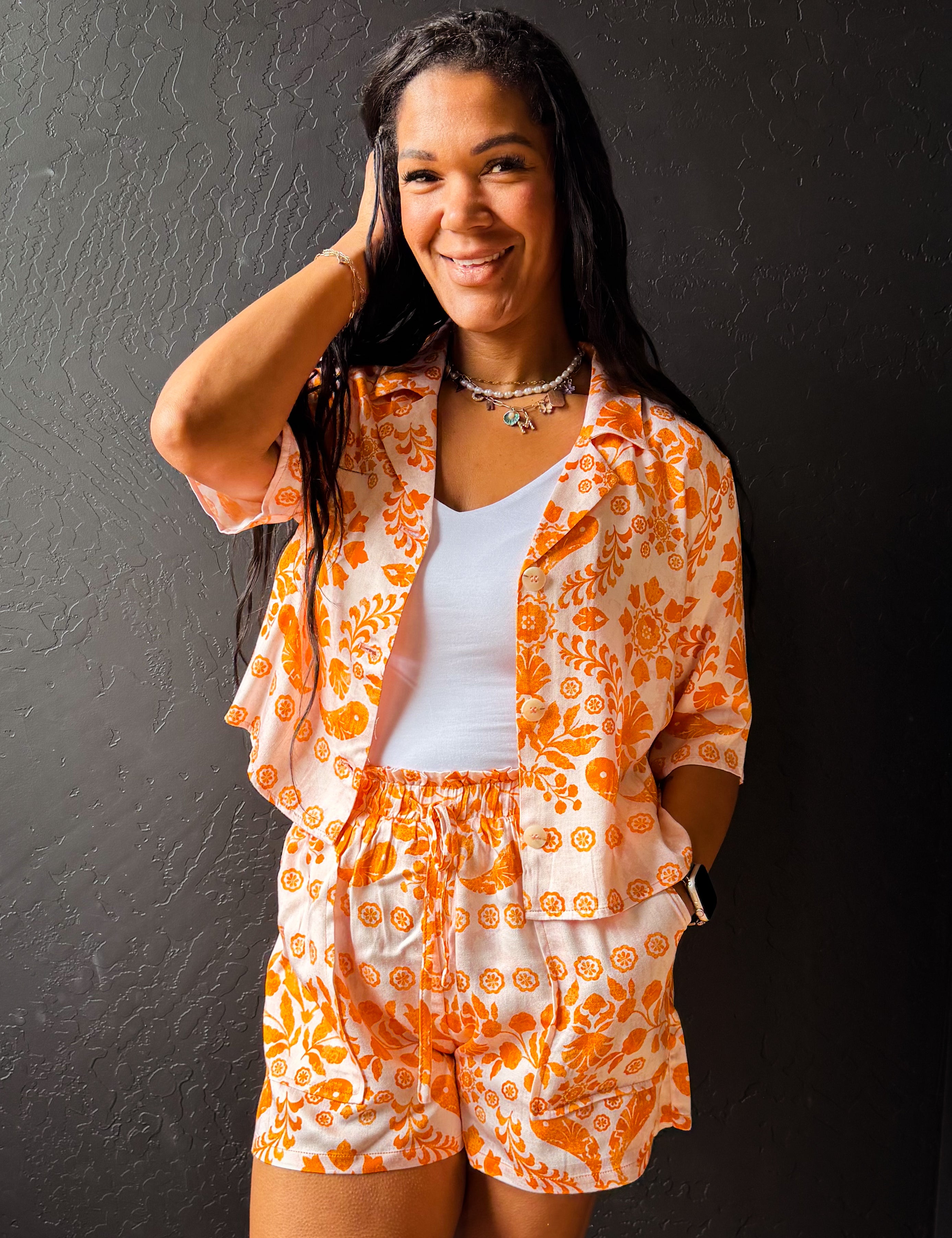 Chase Tribal Printed Short Sleeve Top