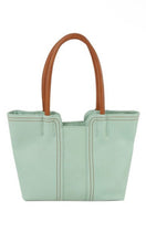 Ember Mint Stitch Detail Matching Tote and Purse Set