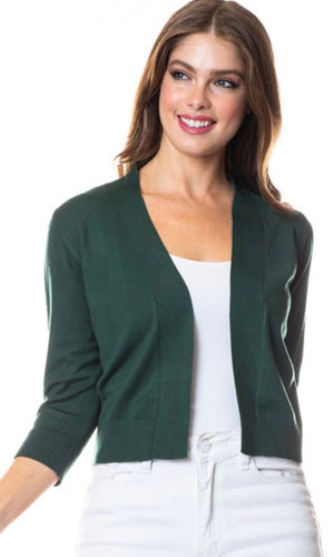 Mable Olive Open Bolero Knit Cardigan