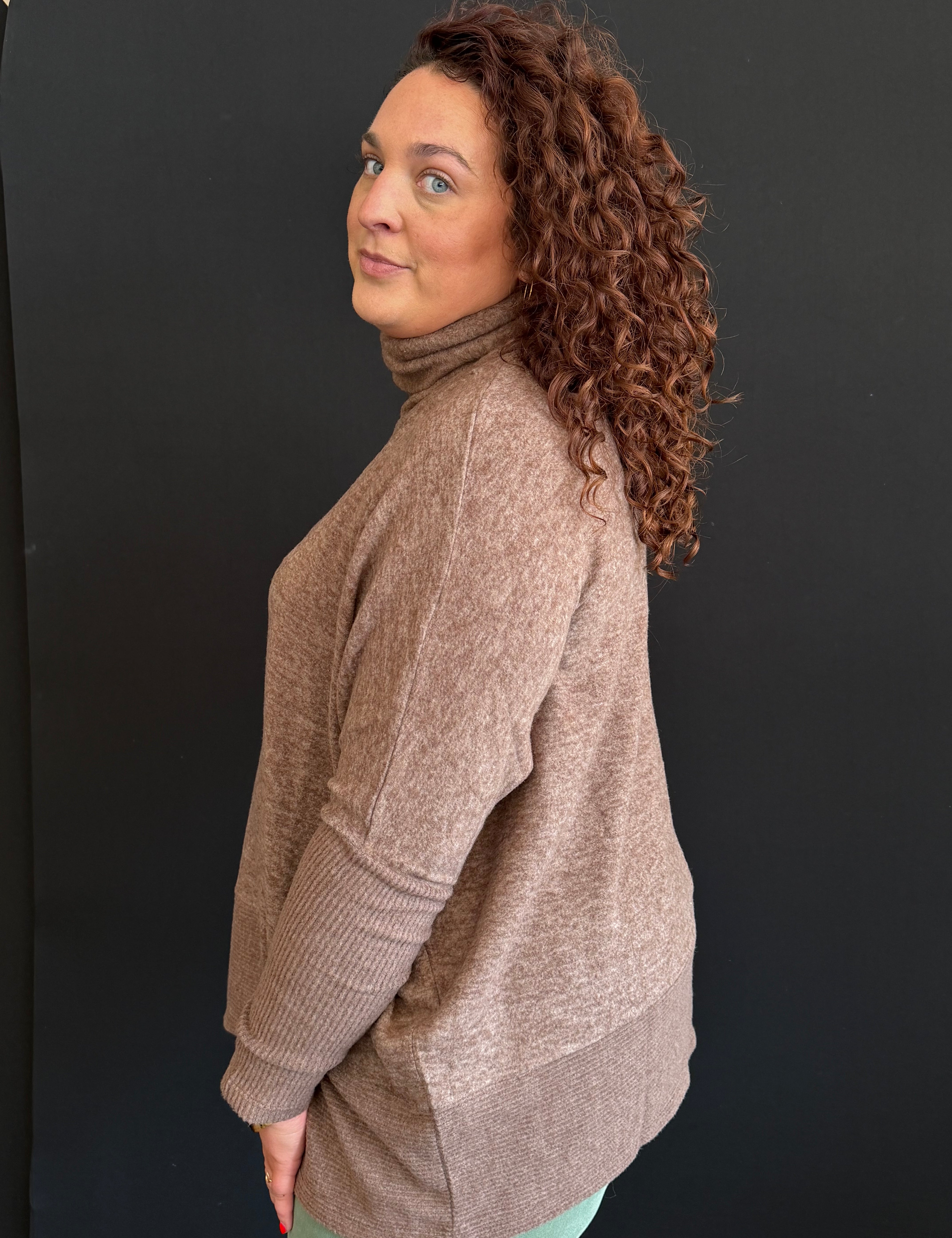 Odette Plus Brushed Melange Hacci Turtleneck Sweater
