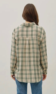 Louis Green Shade Plaid Boxy Shirt