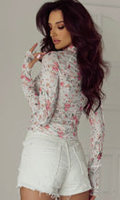 Galilea Floral Mesh Long Sleeve Blouse